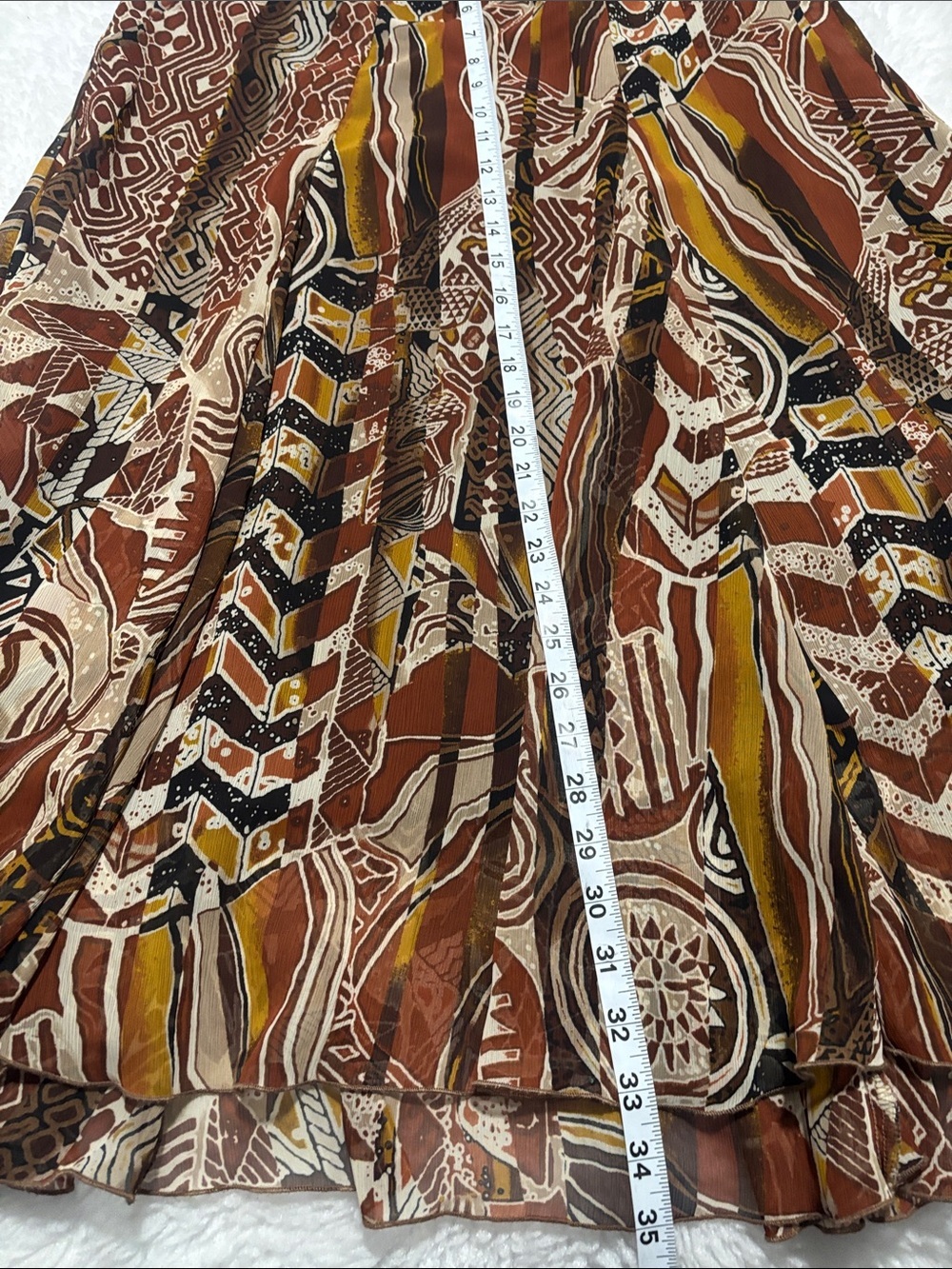 Ruby Rd. Brown Multi Printed Circle Skirt - Picture 4 of 7